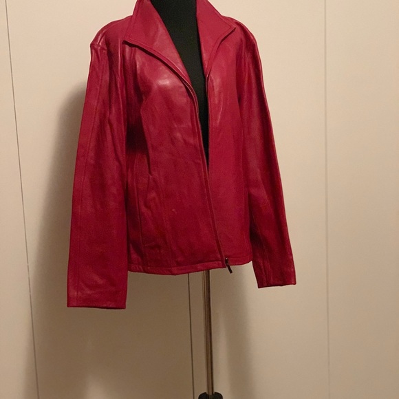 Leather Waist Length Coat